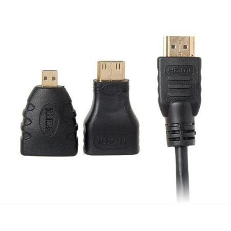 Alfais 4699 1.5 m 1.4V Hdmi Kablo + Mini Micro Uç 3in1 Çevirici Dönüştürücü Adaptör Kablosu