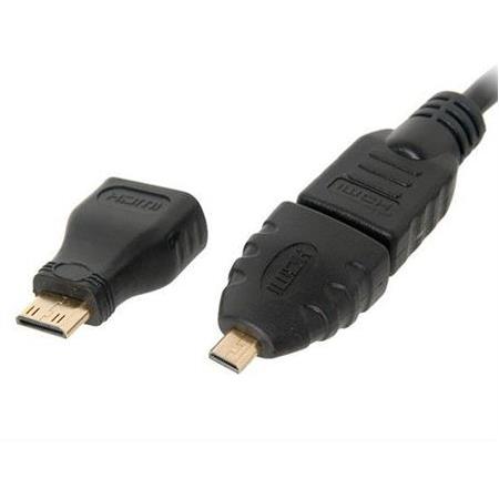 Alfais 4699 1.5 m 1.4V Hdmi Kablo + Mini Micro Uç 3in1 Çevirici Dönüştürücü Adaptör Kablosu