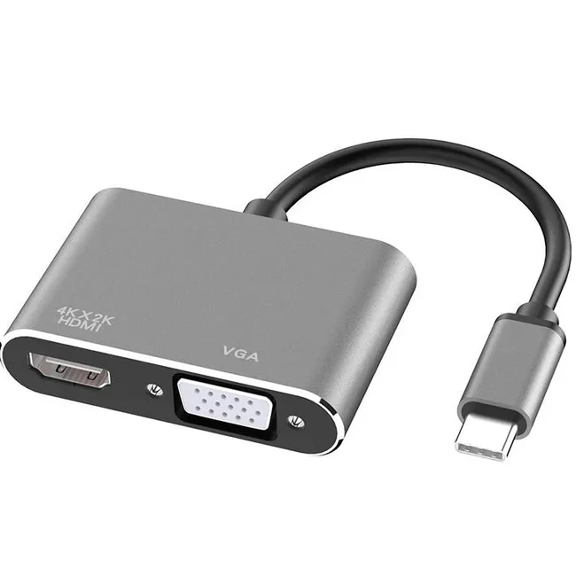 Alfais 4728 USB Type C To Hdmi VGA 3.1 4K Çevirici Dönüştürücü Adaptör