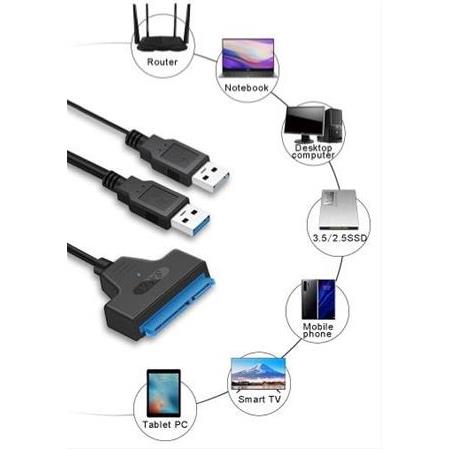 Alfais 4741 USB 3.0 2.5 3.5 İnç Sata SSD HDD Hard Disk Çevirici Dönüştürücü Adaptör Kablosu