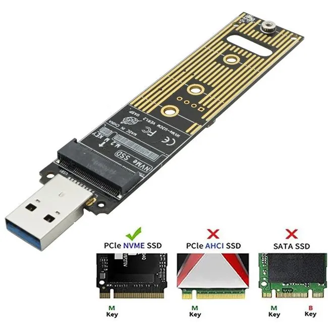 Alfais 4767 M.2 NVME SSD To USB 3.0 Pci-e Express M-Key Çevirici Dönüştürücü Adaptör Kutusu içi