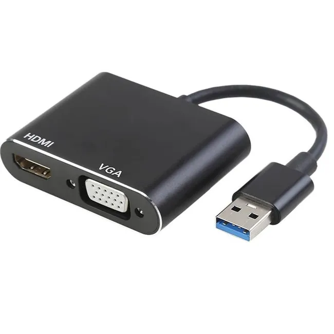 Alfais 4769 Usb 3.0 To Hdmi Vga 1080P Monitör Genişletici Çevirici Dönüştürücü Adaptör