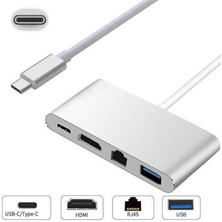 Alfais 4771 USB 3.1 Type C To Hdmi Usb 3.0 Gigabit Ethernet Çevirici Dönüştürücü Adaptör