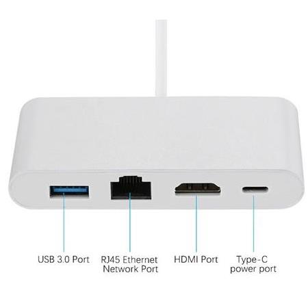 Alfais 4771 USB 3.1 Type C To Hdmi Usb 3.0 Gigabit Ethernet Çevirici Dönüştürücü Adaptör