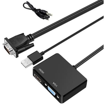 Alfais 4772 Vga To Vga+Hdmi+3.5mm Çevirici Dönüştürücü Çoklayıcı Adaptör