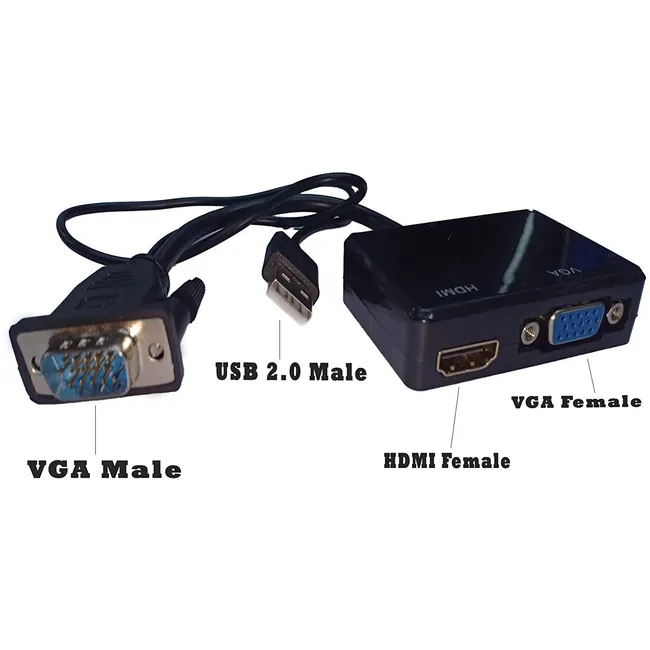 Alfais 4772 Vga To Vga+Hdmi+3.5mm Çevirici Dönüştürücü Çoklayıcı Adaptör