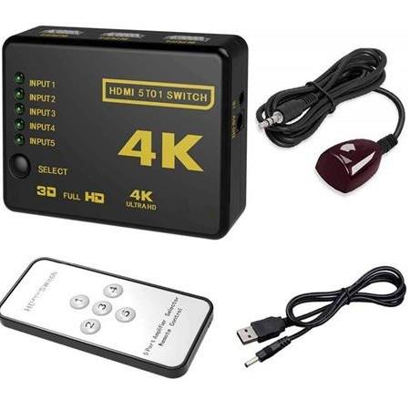 Alfais 4775 Hdmi Switch 5 Port Çoklayıcı Kumandalı 4k Ultra Hd Destekli Switch