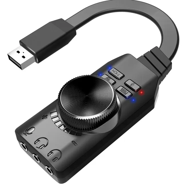 Alfais 4677 Usb Harici Ses Kartı 7.1 Dönüştürücü Plextone Gs3 Pubg Lol Mikrofon Destekli