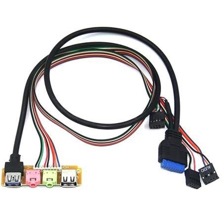 Alfais 4986 Pc Ön Panel 9 19 Pin Usb 2.0 2.0 3.5mm Port Kulaklık Mikrofon Kablosu Çevirici Dönüştürü