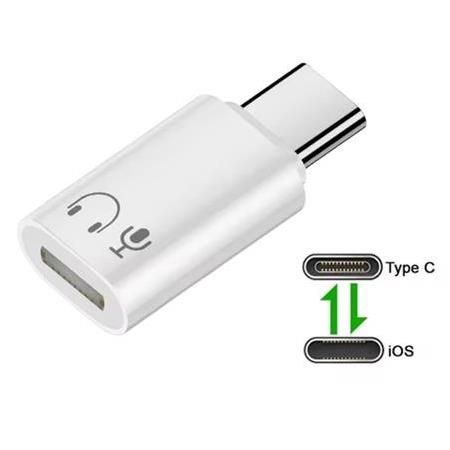 Alfais 6001 Type-C To Lightning 8 Pin Ses ve Kulaklık Çevirici Dönüştürücü Adaptör Mikrofon