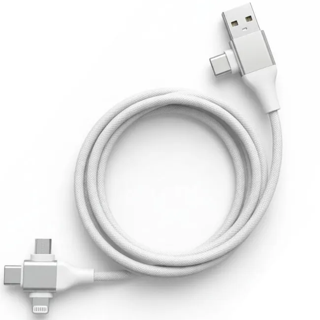 Alfais 6023 USB Type-C 5'i 1 Arada Çoklu Hızlı Şarj Kablosu Lightning Micro Usb 1m