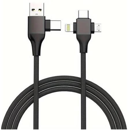 Alfais 6026 USB Type-C Lightning Micro 5 in 1 Çoklu İphone Samsung için Hızlı Şarj Kablosu 1m