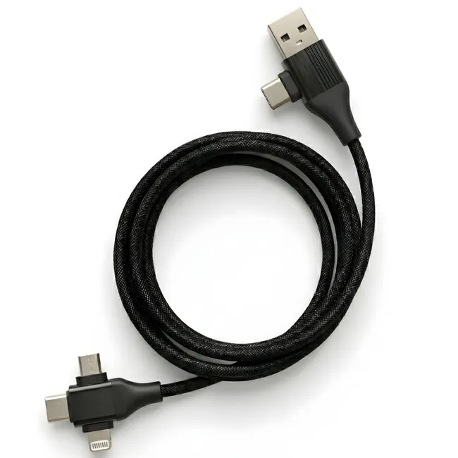 Alfais 6026 USB Type-C Lightning Micro 5 in 1 Çoklu İphone Samsung için Hızlı Şarj Kablosu 1m