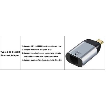 Alfais 4895 Type C To Ethernet Usb 3.1 1000Mbps Gigabit Ag Adaptor Kartı
