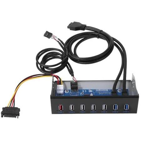 Alfais 4731 Floppy Ön Panel 7 Port Usb Çoklayıcı Hub 5.25 inç Usb 3.0 2.0 Hızlı Şarj Disket Yuvası