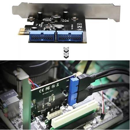 Alfais 4817 Pci Express Usb 3.0 2 Port 19 20 Pin Çoklayıcı Kart