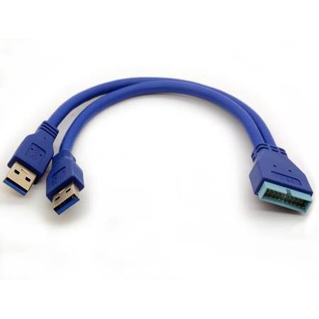 Alfais 4647 USB 3.0 Y Kablo 19Pin Anakart Dönüştürücü Port Çoklu