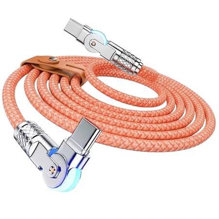 Alfais 6017 Type C To Hızlı Şarj Data Kablosu Çevirici Dönüştürücü Adaptör 180° Döner 120W 1M