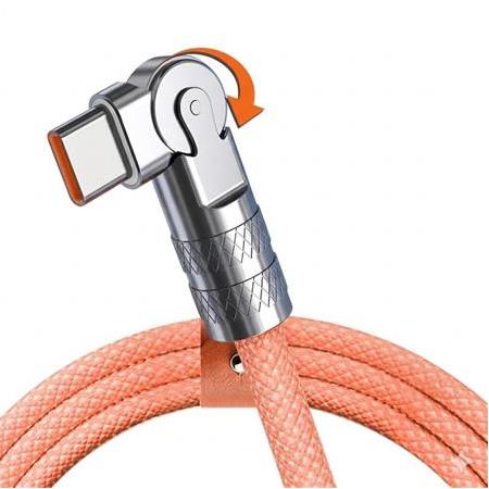 Alfais 6018 Type C To Hızlı Şarj Data Kablosu Çevirici Dönüştürücü Adaptör 180° Döner 120W 2M