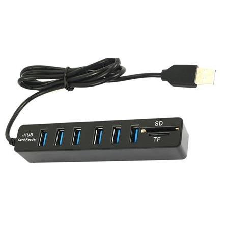 Alfais 4691 Usb Hub 6 Port MicroSD Tf Sd Kart Okuyucu Çoklayıcı