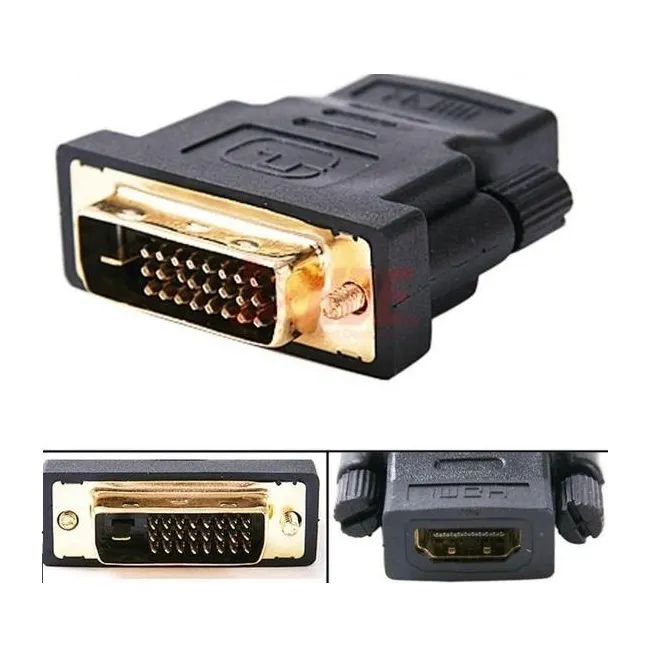 Alfais 5013 Hdmi DİŞİ DVİ (24+1) ERKEK ÇEVİRİCİ DÖNÜŞTÜRÜCÜ ADAPTOR TV LCD MONİTÖR KASA PC LAPTOP