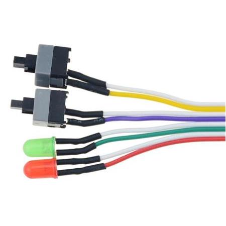 Alfais 5064 Anakart Led Işıklı Power Ve Reset Açma Kapama Butonu Kablosu Switch On/off