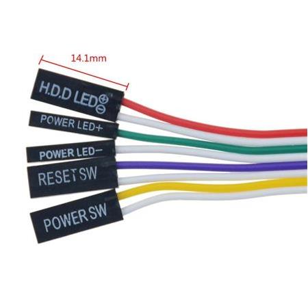 Alfais 5064 Anakart Led Işıklı Power Ve Reset Açma Kapama Butonu Kablosu Switch On/off