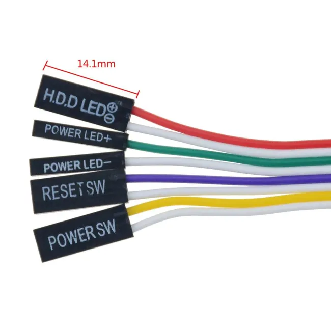 Alfais 5064 Anakart Led Işıklı Power Ve Reset Açma Kapama Butonu Kablosu Switch On/off