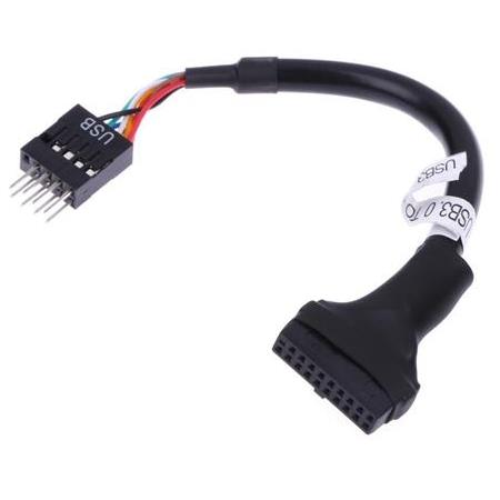 Alfais 5026 9 Pin USB 2.0 Dişi - 19 Pin USB 3.0 Erkek Çevirici Dönüştürücü Adaptör Kablosu