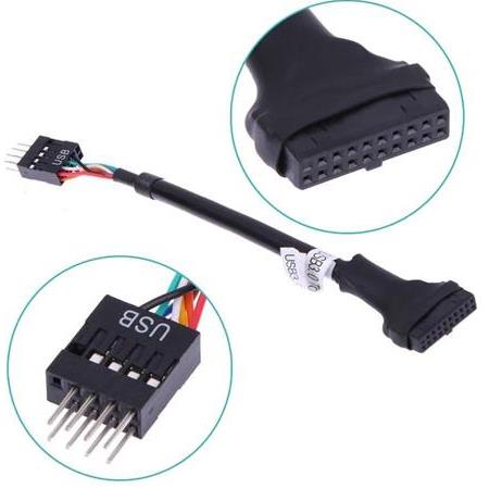 Alfais 5026 9 Pin USB 2.0 Dişi - 19 Pin USB 3.0 Erkek Çevirici Dönüştürücü Adaptör Kablosu