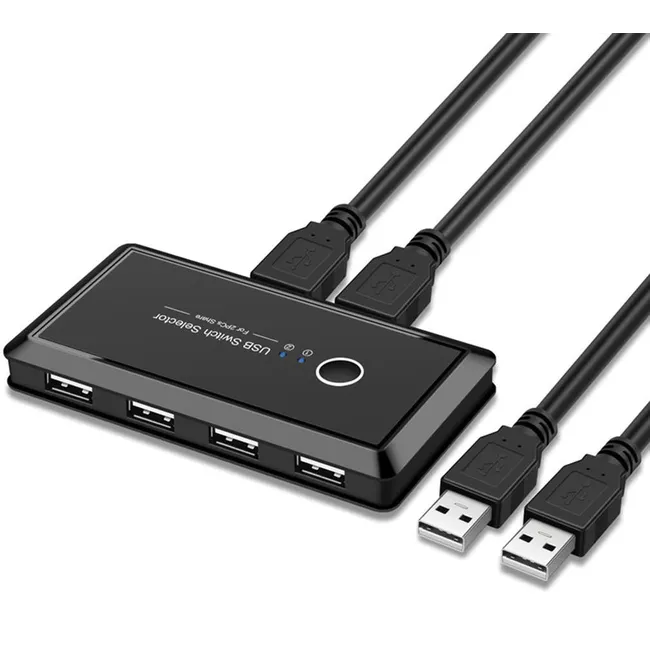 Alfais 4685 Usb 4 port Hub 2 Kasa Pc Bilgisayar Kvm Switch Splitter Çoklayıcı