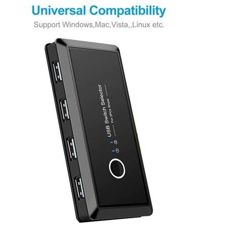 Alfais 4685 Usb 4 port Hub 2 Kasa Pc Bilgisayar Kvm Switch Splitter Çoklayıcı