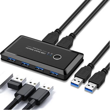 Alfais 4686 Usb 3.0 4 port Hub 2 Kasa Pc Bilgisayar Kvm Switch Splitter Çoklayıcı