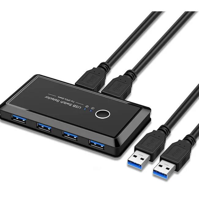 Alfais 4686 Usb 3.0 4 port Hub 2 Kasa Pc Bilgisayar Kvm Switch Splitter Çoklayıcı