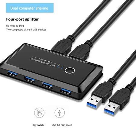 Alfais 4686 Usb 3.0 4 port Hub 2 Kasa Pc Bilgisayar Kvm Switch Splitter Çoklayıcı