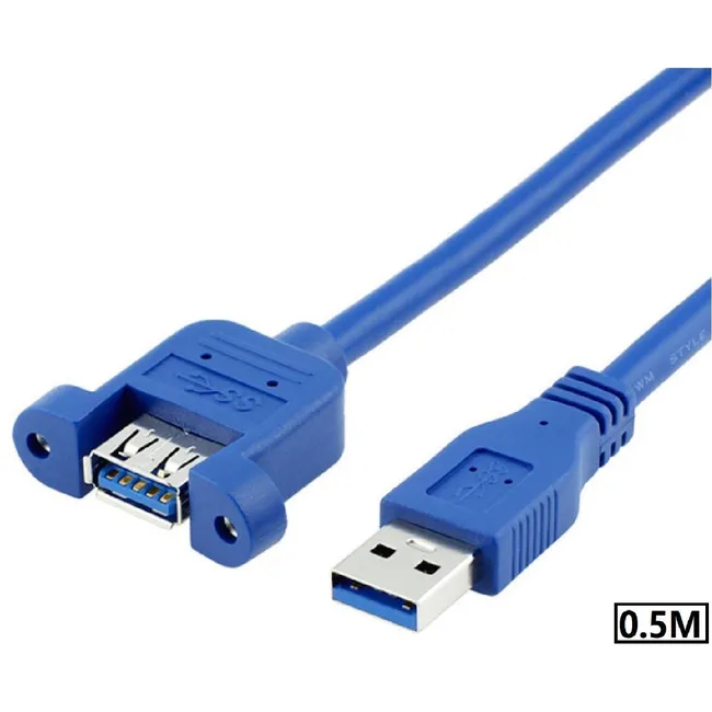 Alfais 4796 Usb 3.0 Panel Tipi Vida Girişli Dişi Erkek Uzatma Kablosu 50cm