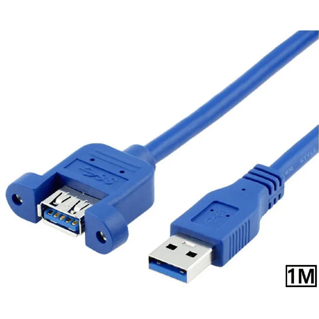 Alfais 4797 Usb 3.0 Panel Tipi Vida Girişli Dişi Erkek Uzatma Kablosu 1 Metre