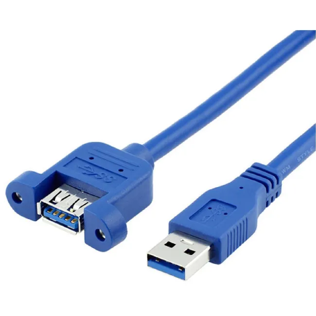 Alfais 4798 Usb 3.0 Panel Tipi Vida Girişli Dişi Erkek Uzatma Kablosu 1.5 Metre