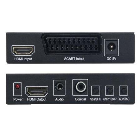 Alfais 5066 Scart-HDMI To HDMI 3.5mm Ses Çevirici Dönüştürücü 1080p Adaptör