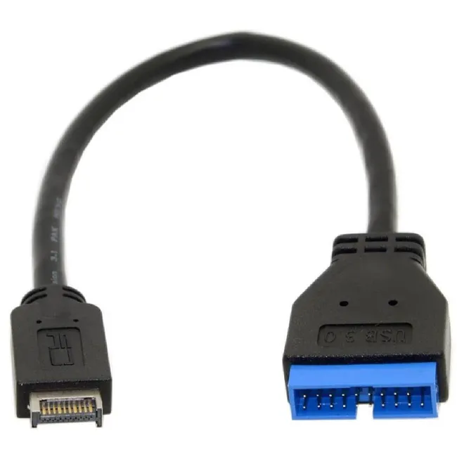 Alfais 5076 USB 3.1 Type-E Male To USB 3.0 19 20 Pin Dişi Uzatma Kablosu