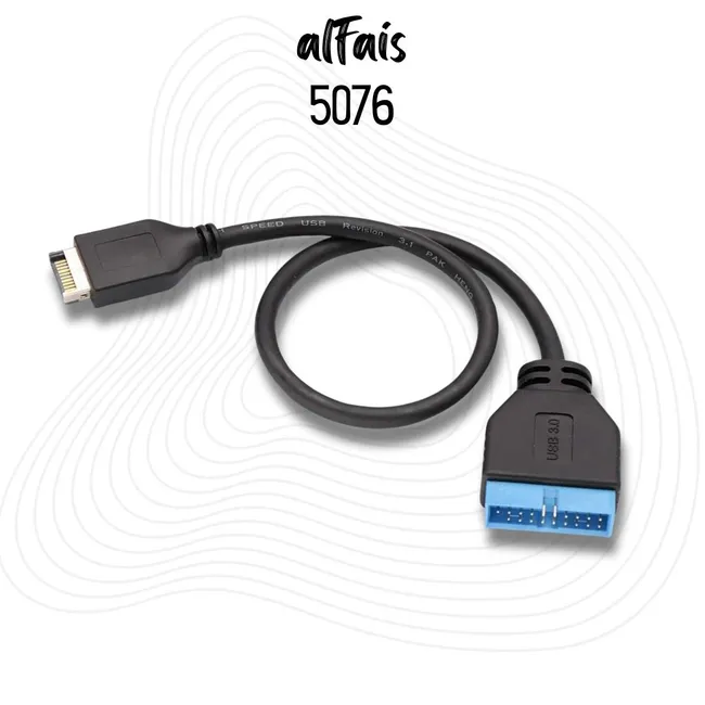 Alfais 5076 USB 3.1 Type-E Male To USB 3.0 19 20 Pin Dişi Uzatma Kablosu