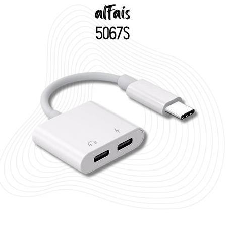 Alfais 5067s Type C To Kulaklık Hızlı Şarj Giriş Çevirici Çoklayıcı Çoğaltıcı Splitter Adaptör