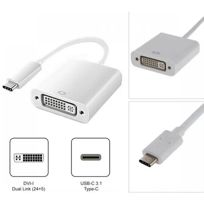 Alfais 5239 Type C To Dvi 24+5 Çevirici Dönüştürücü Adaptör