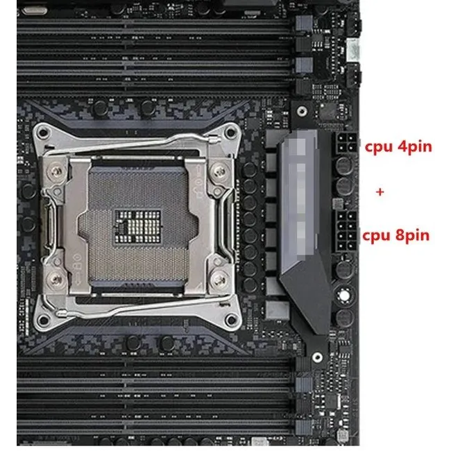 Alfais 4695 EPS 12V CPU Dişi To ATX 8+4 Pin Power Supply Çevirici Dönüştürücü Adaptör Kablosu