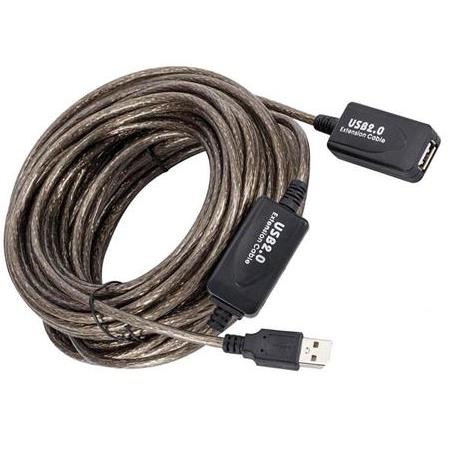 Alfais 5227 Aktif USB Dişi Erkek Uzatıcı Uzatma Ek Kablosu 15 Metre