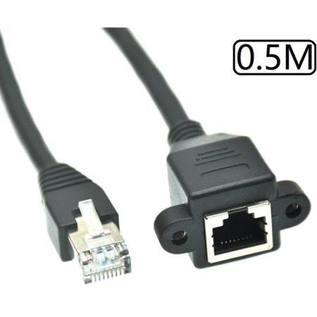 Alfais 5077 Rj45 Dişi Erkek Uzatma 0.5M Panel Tipi Cat6 Montaj Kablosu