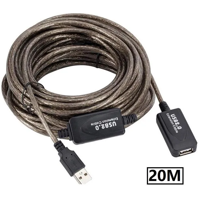 Alfais 5228 Aktif USB Dişi Erkek Uzatıcı Uzatma Ek Kablosu 20 Metre