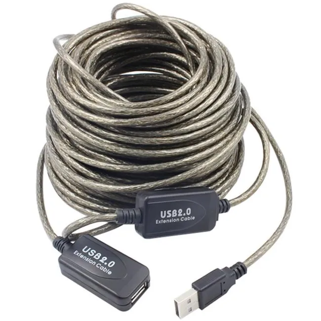 Alfais 5228 Aktif USB Dişi Erkek Uzatıcı Uzatma Ek Kablosu 20 Metre