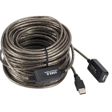 Alfais 5228 Aktif USB Dişi Erkek Uzatıcı Uzatma Ek Kablosu 20 Metre