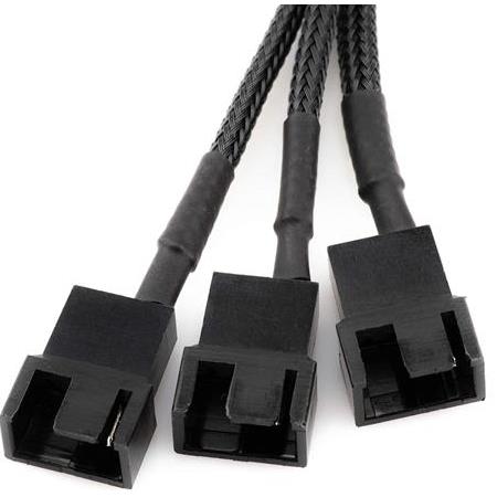 Alfais 4597 Sata Power To Fan Çevirici 3 Port Y Pin PWM Çoklayıcı Splitter Fan Kablosu